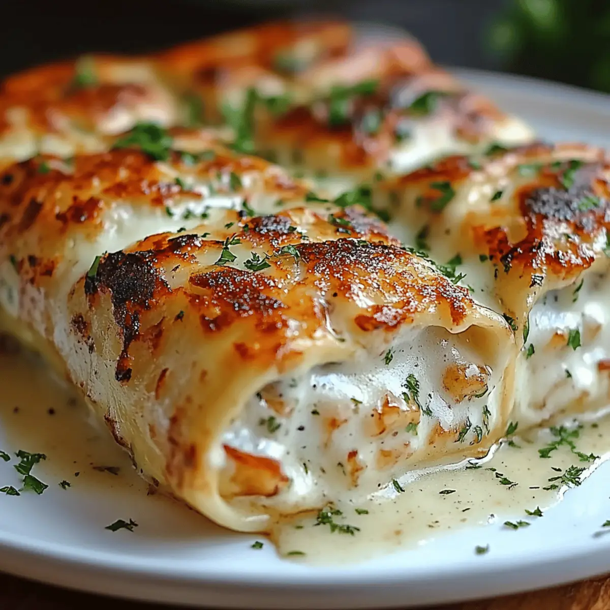 Chicken Alfredo Lasagna Rolls