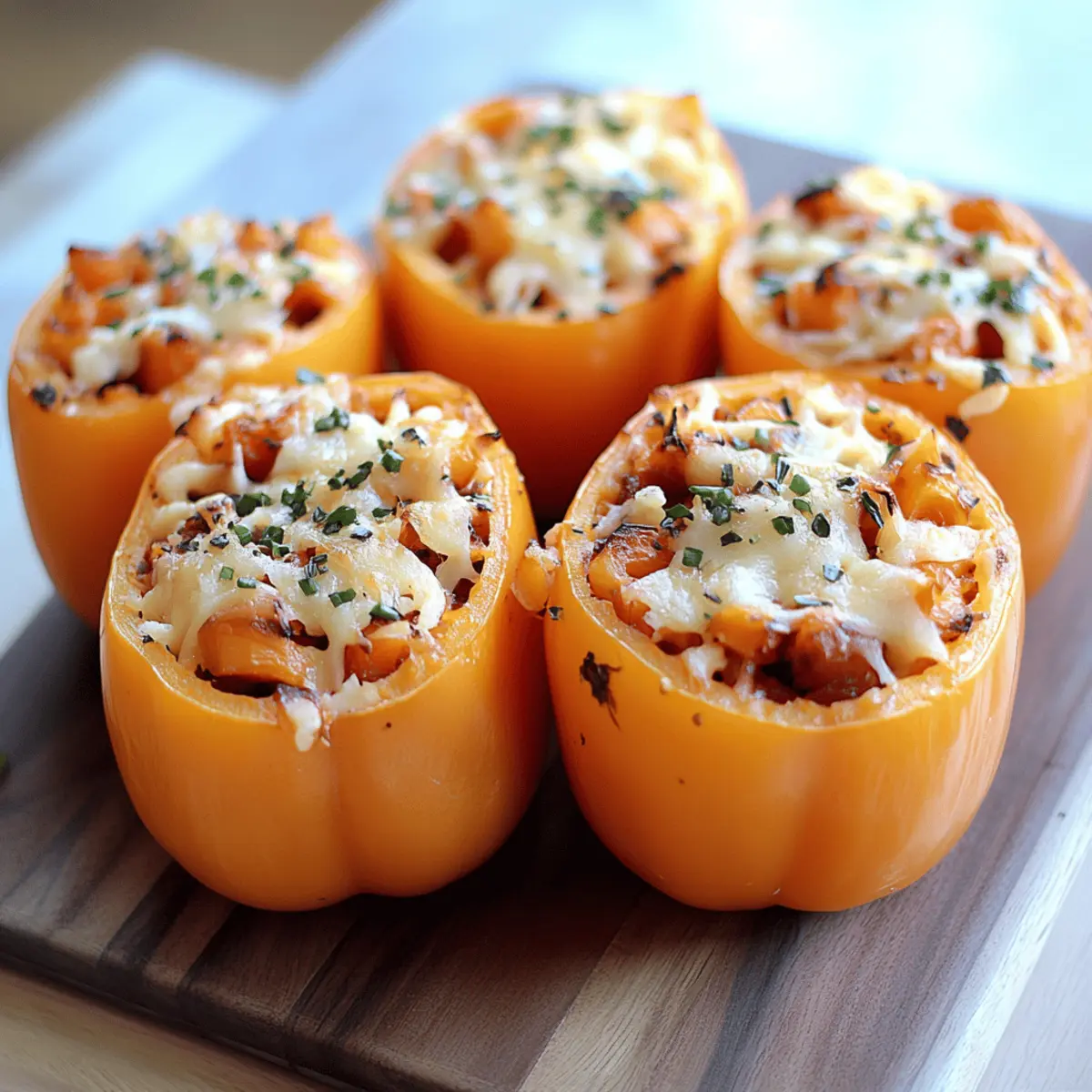 Shredded Chicken & Rice Stuffed Peppers