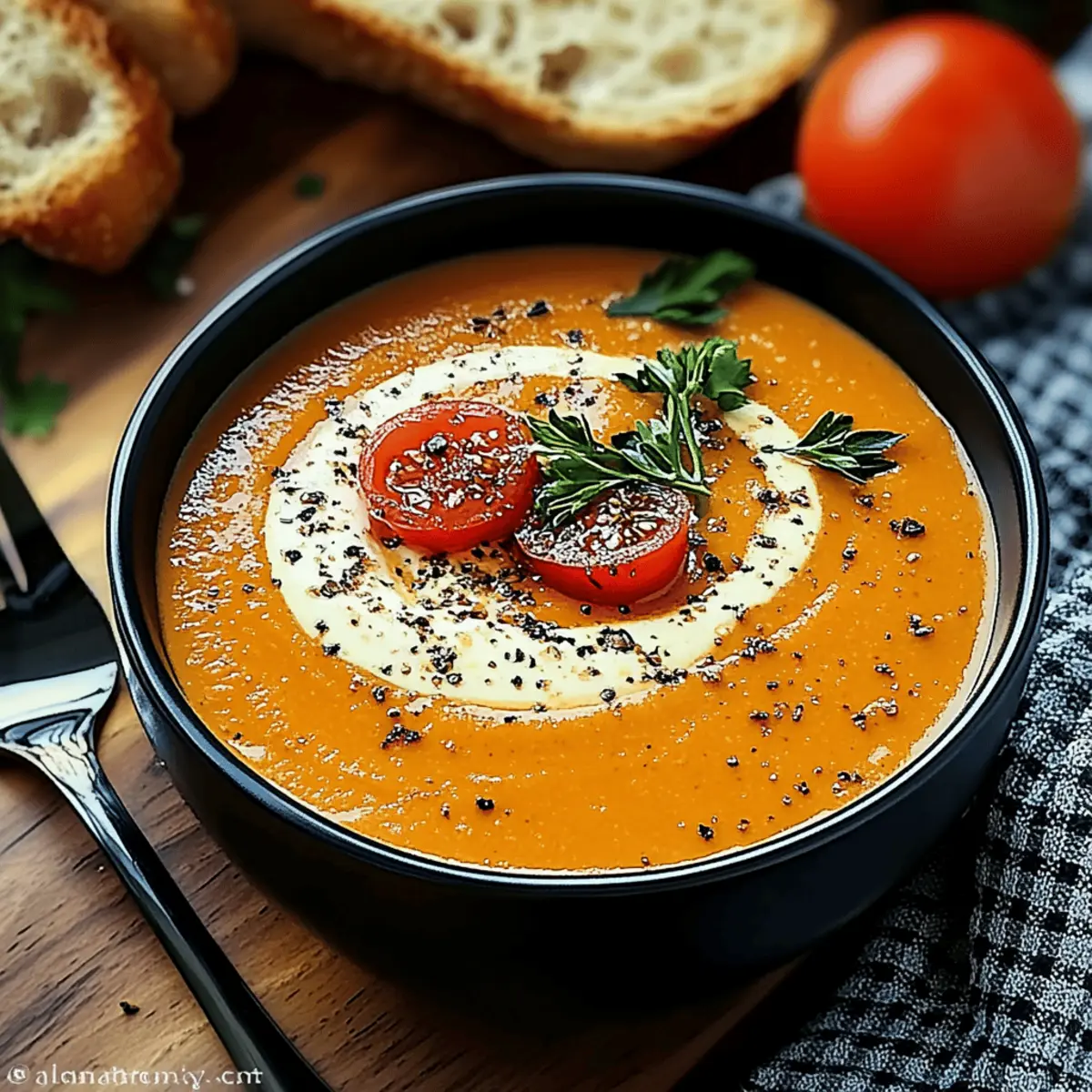 Creamy Roasted Garlic Tomato Soup