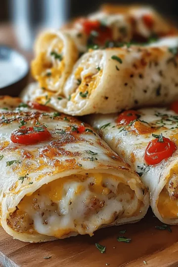 Cheesy Garlic Chicken Wraps