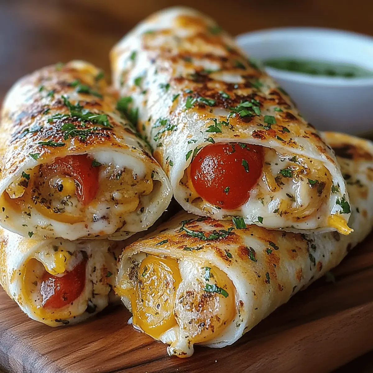 Cheesy Garlic Chicken Wraps