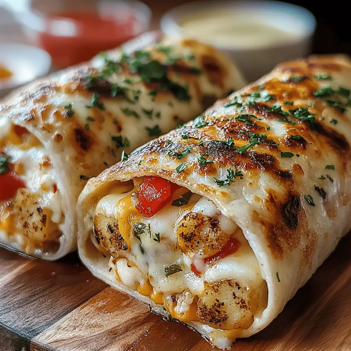Cheesy Garlic Chicken Wraps