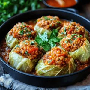 Lentil and Rice Stuffed Cabbage Rolls