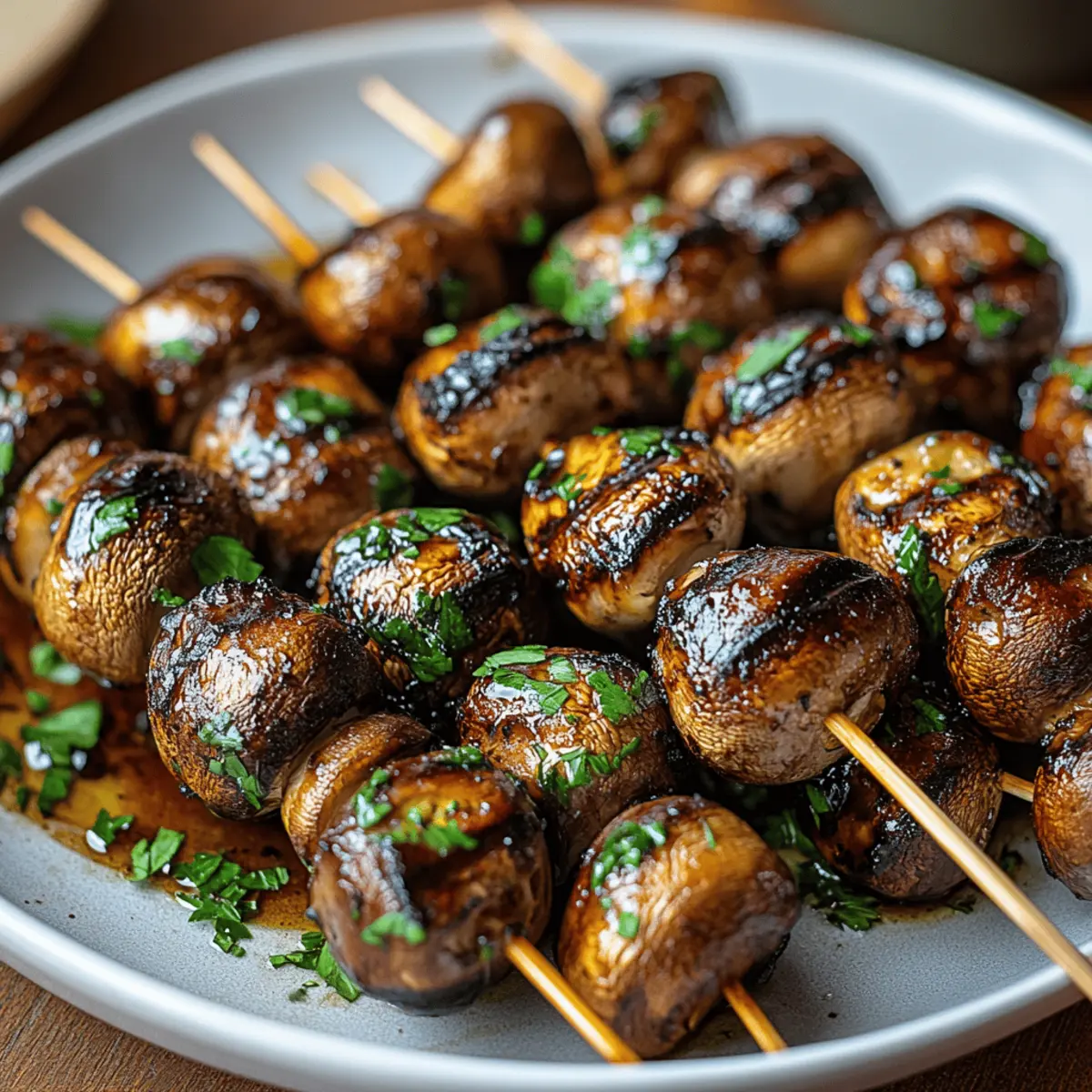 Marinated Grilled Mushroom Skewers