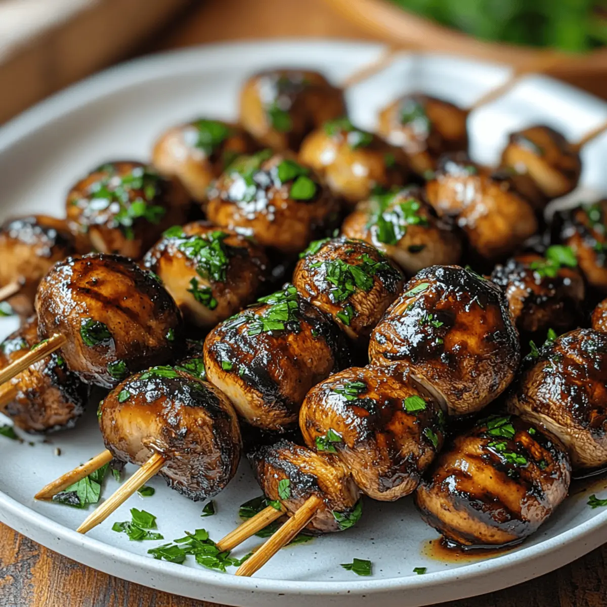Marinated Grilled Mushroom Skewers