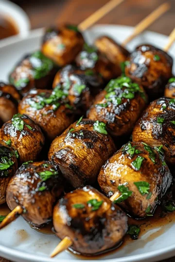 Marinated Grilled Mushroom Skewers