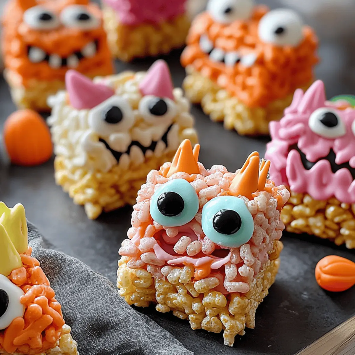 Pastel Halloween Monster Rice Krispie Treats