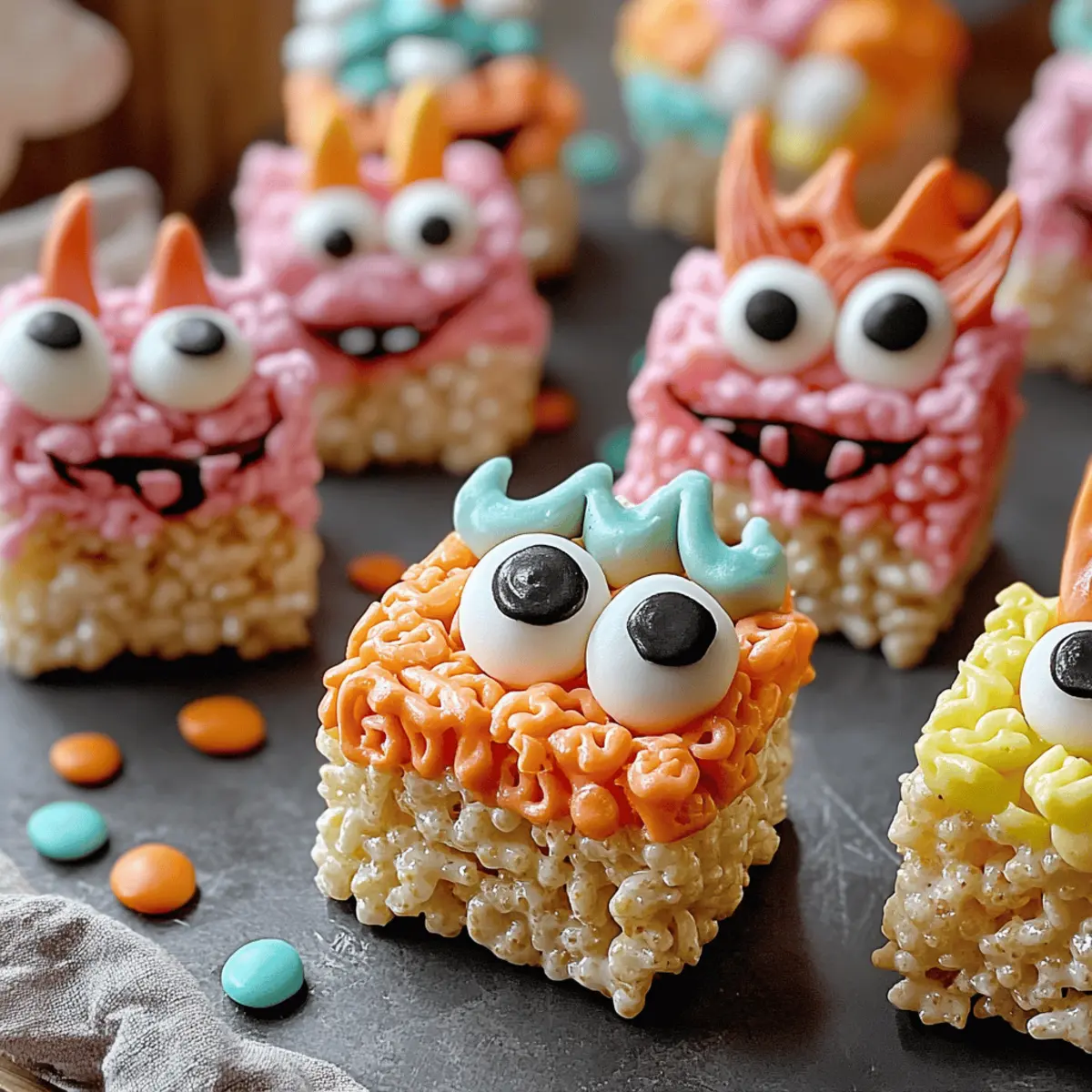 Pastel Halloween Monster Rice Krispie Treats