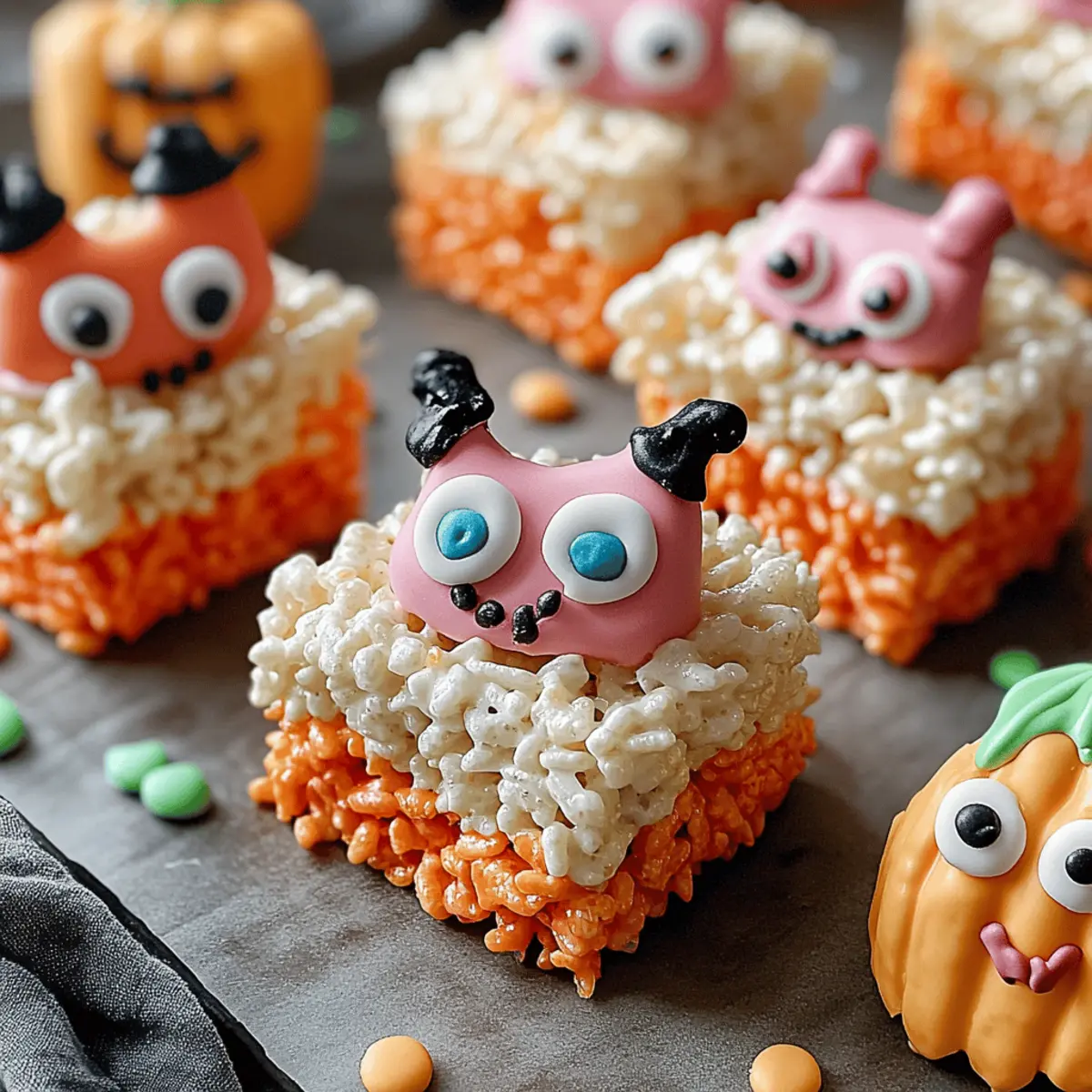 Pastel Halloween Monster Rice Krispie Treats