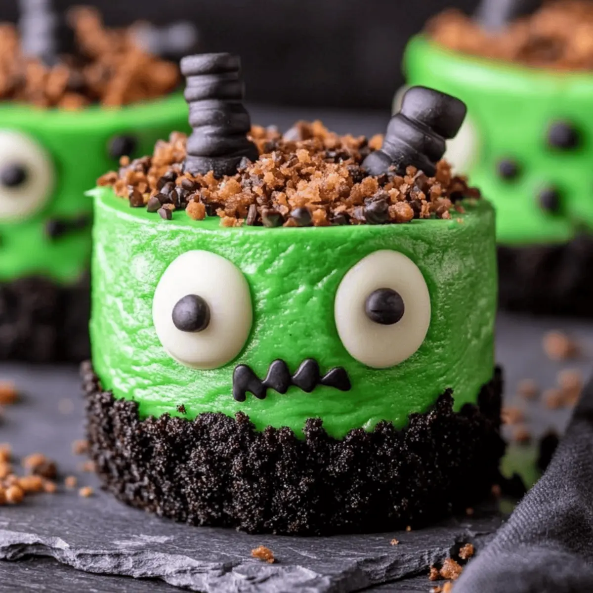 Frankenstein Mini Cheesecakes