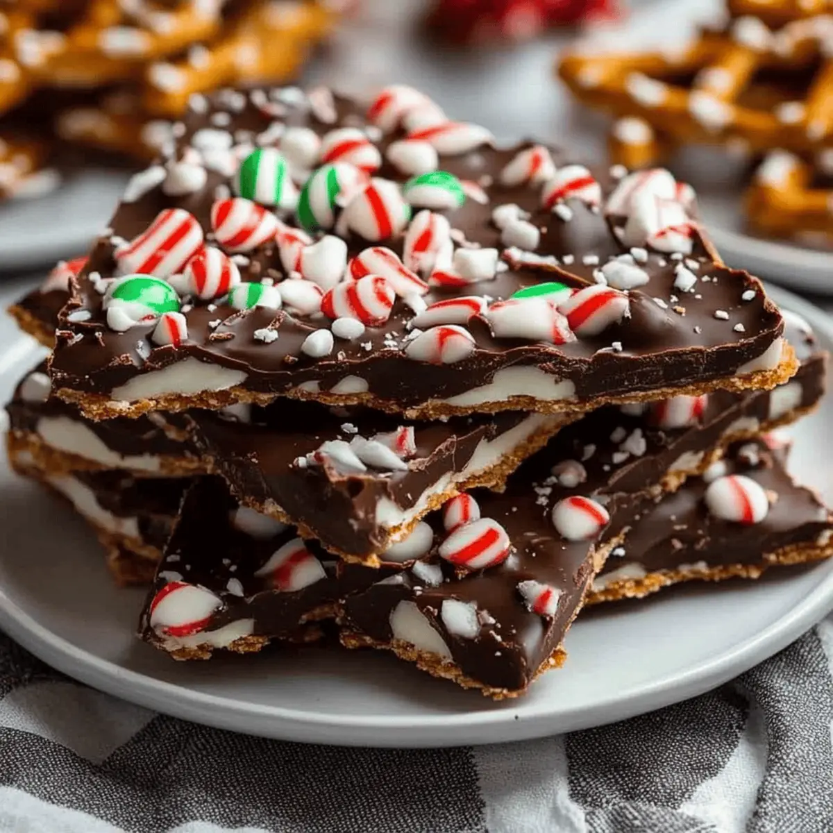 Peppermint Dark Chocolate Pretzel Bark