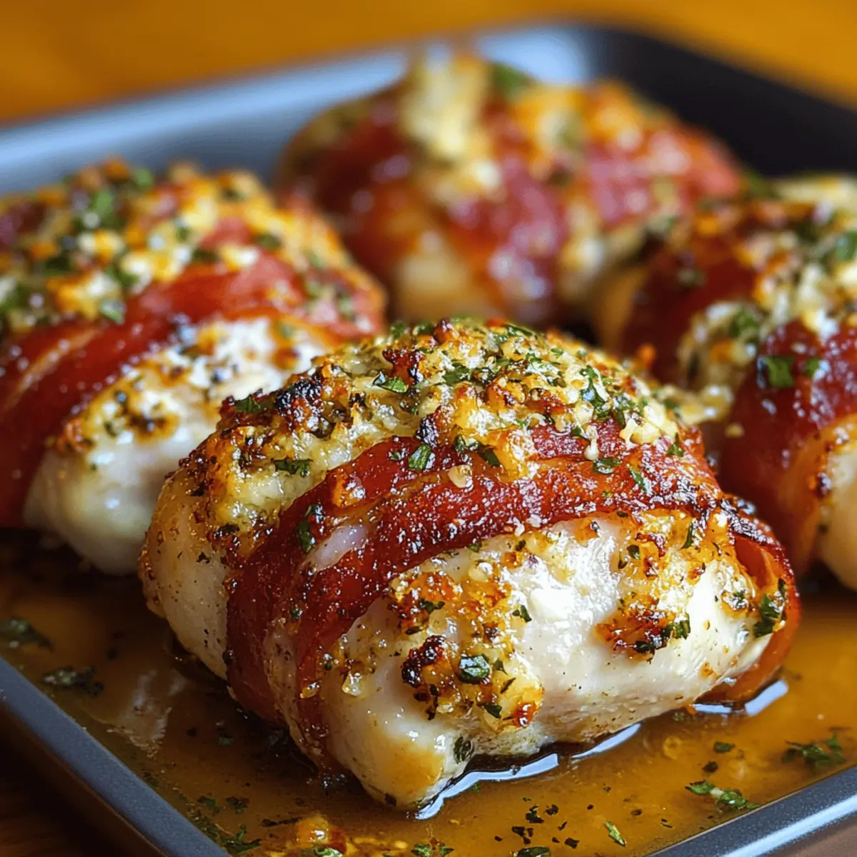 Bacon-Wrapped Garlic Parmesan Chicken