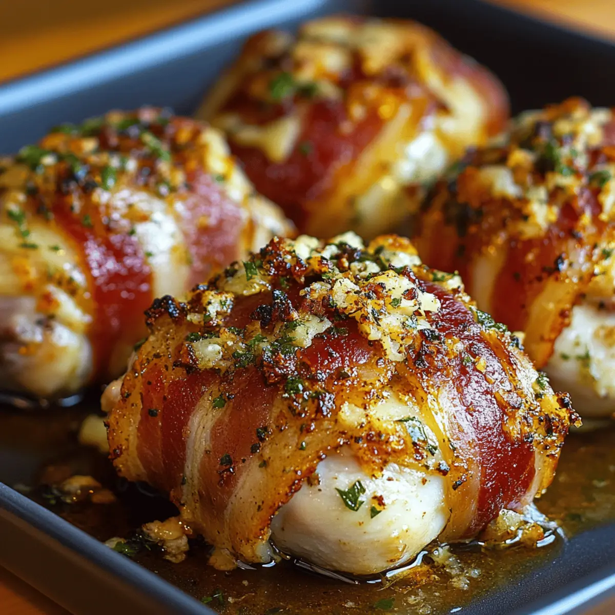 Bacon-Wrapped Garlic Parmesan Chicken