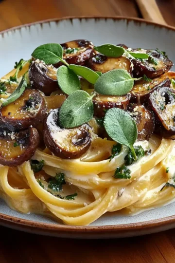 Caramelized Leek and Mushroom Gruyere Pasta