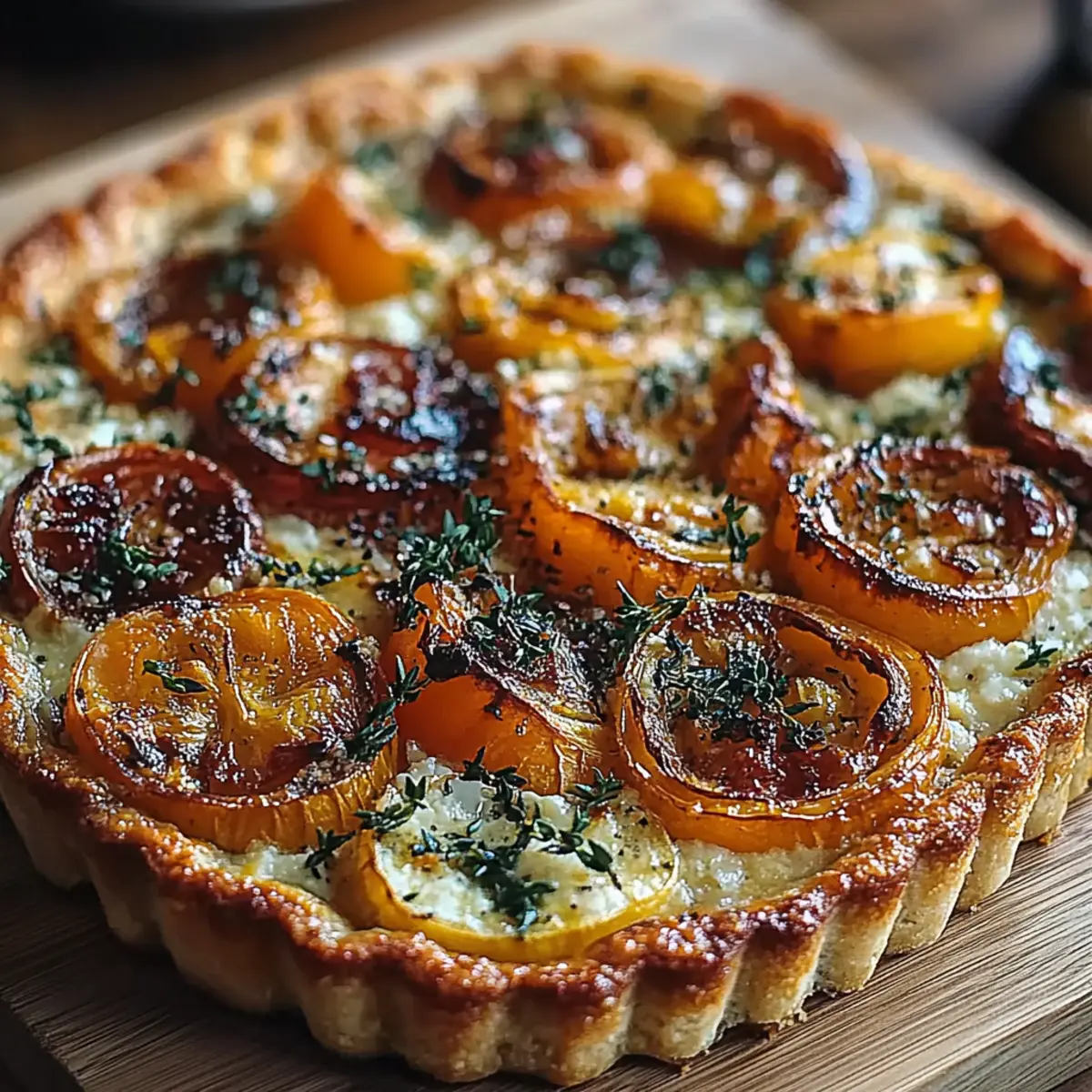 Caramelized Onion Butternut Squash Tart