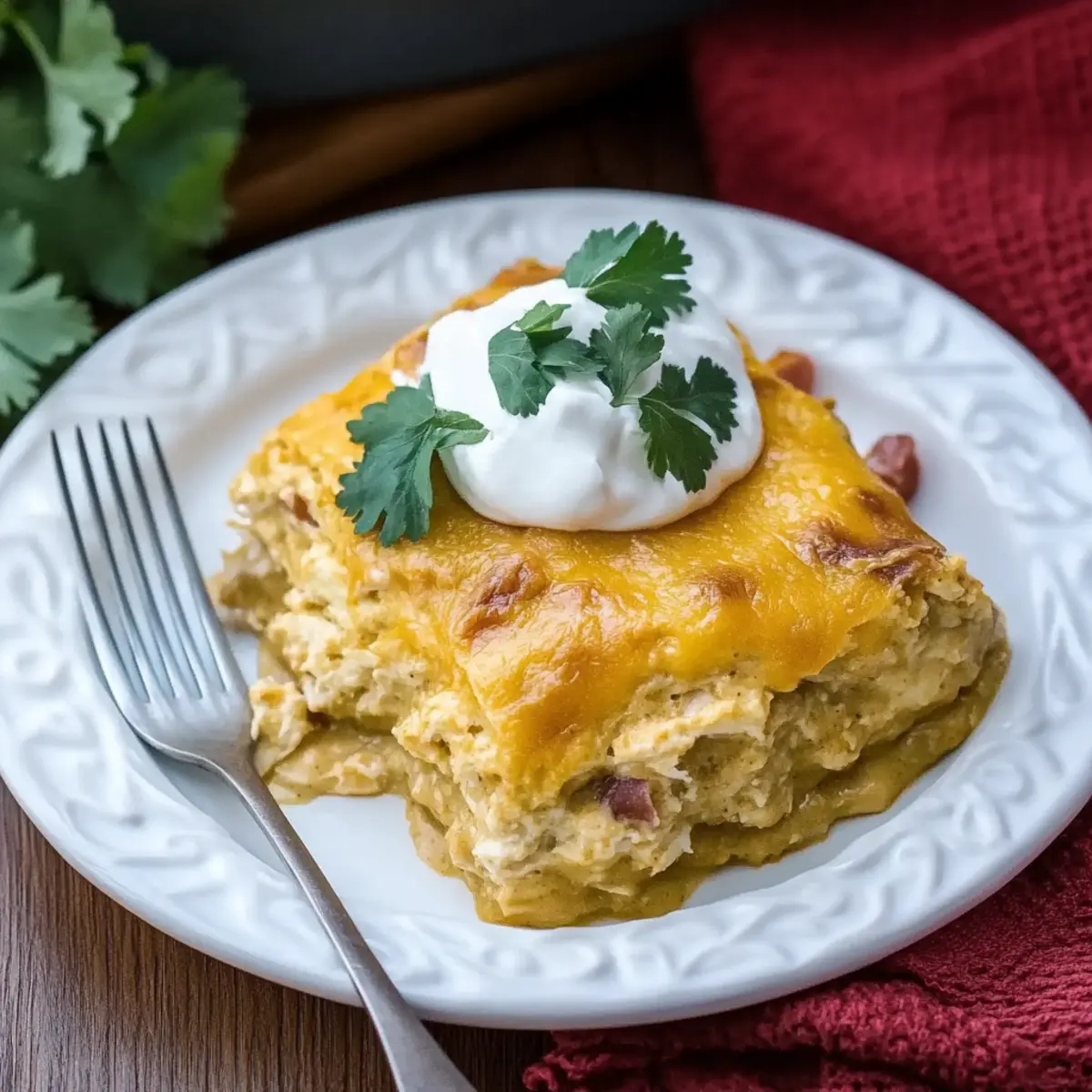 Chile Verde Chicken Tamale Casserole