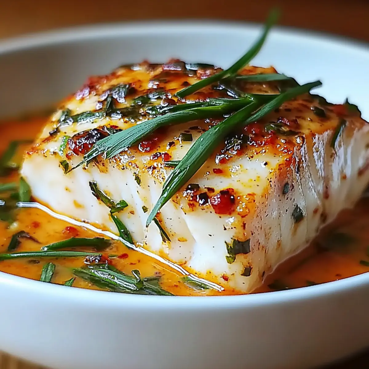 Cod in Roasted Red Pepper Sauce