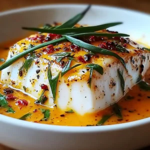 Cod in Roasted Red Pepper Sauce