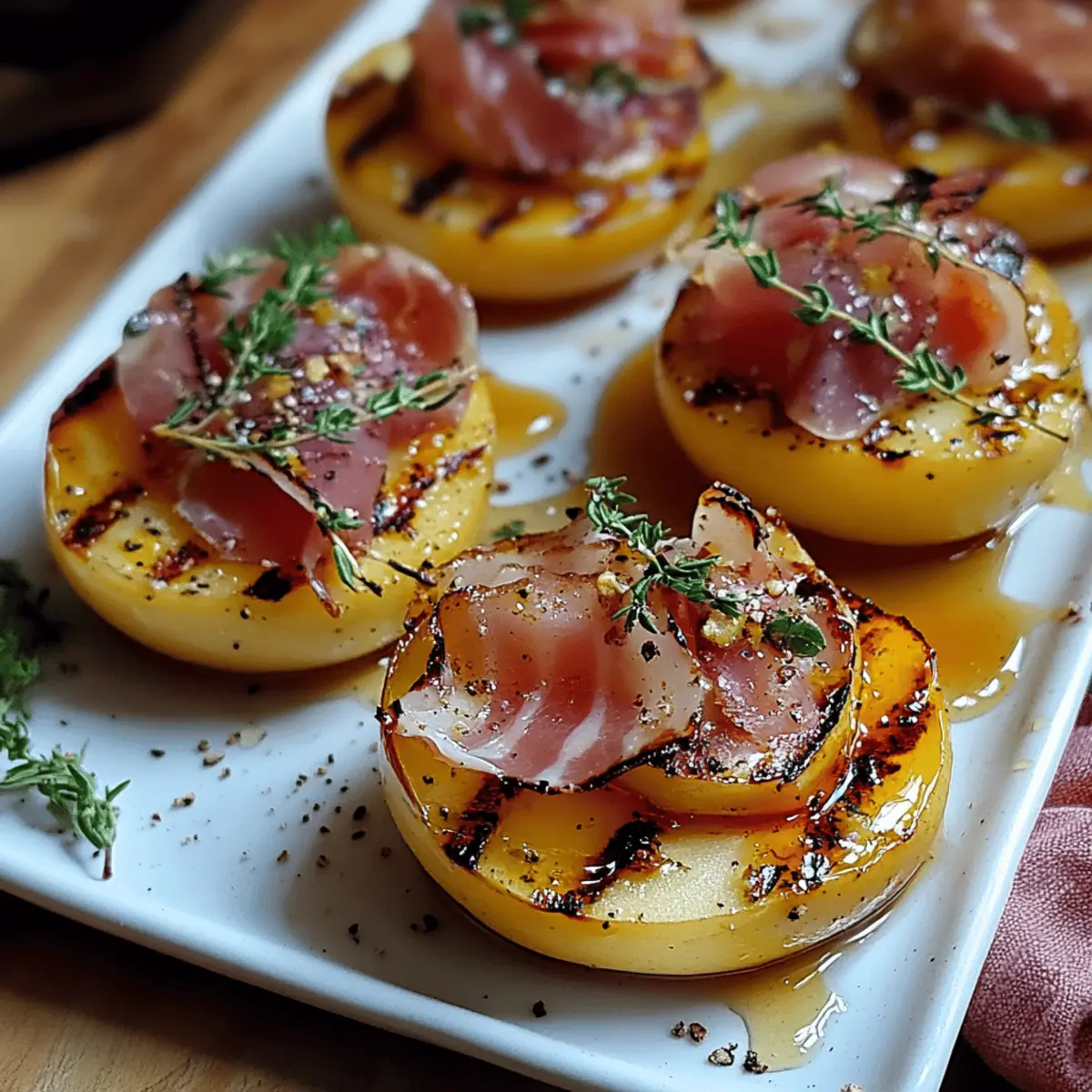 Grilled Apples with Prosciutto and Honey