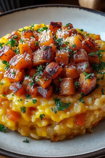Pumpkin Risotto with Bacon & Parmesan