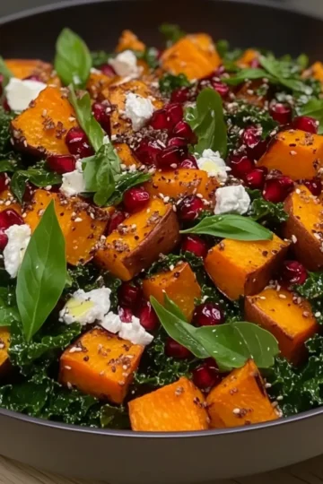 Roasted Sweet Potato and Baby Kale Salad