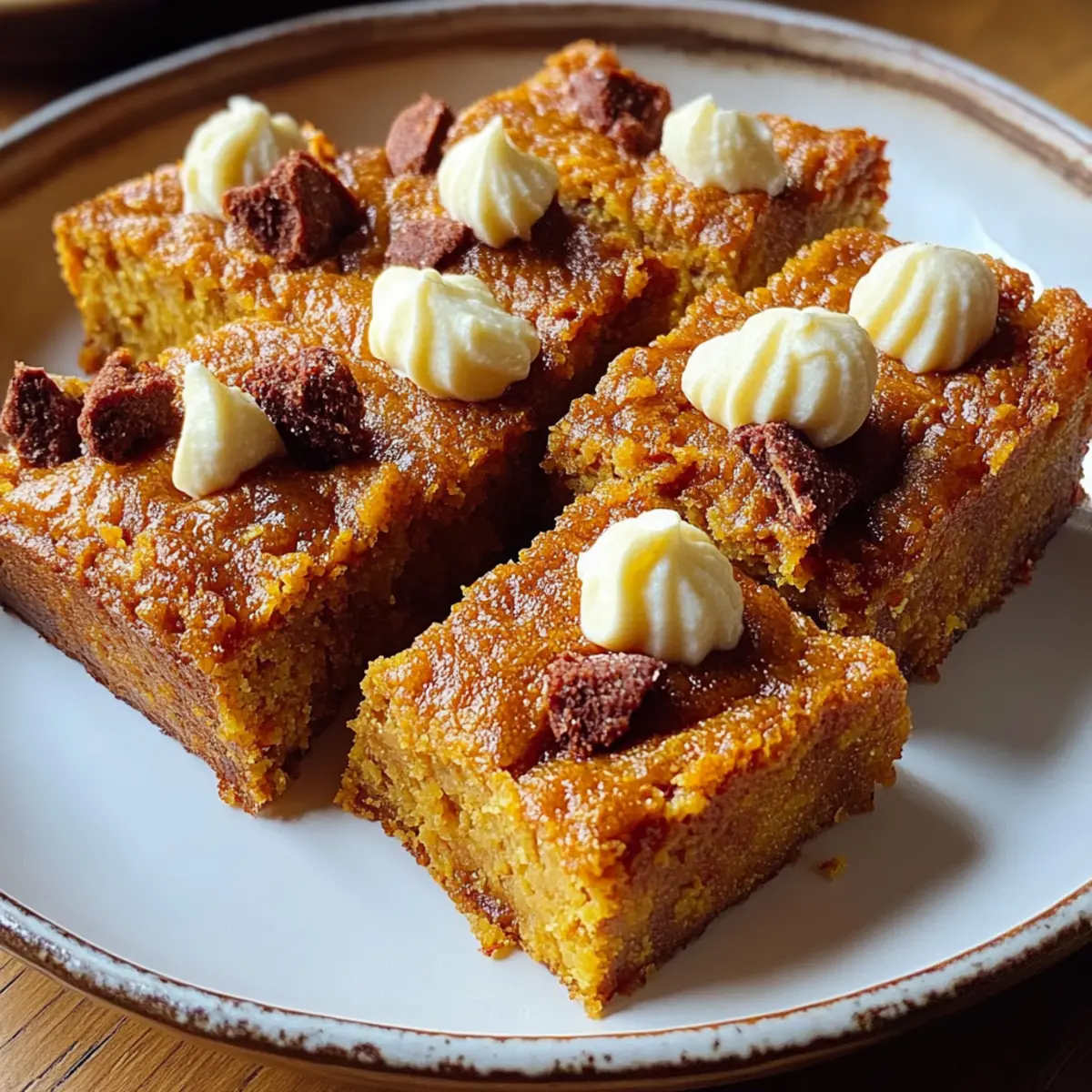 Spiced Baked Pumpkin Blondies