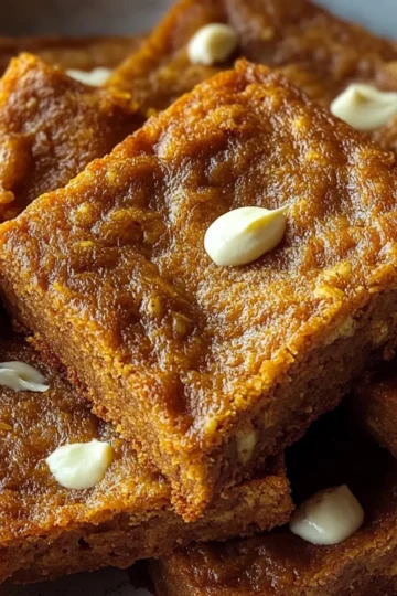 Spiced Baked Pumpkin Blondies