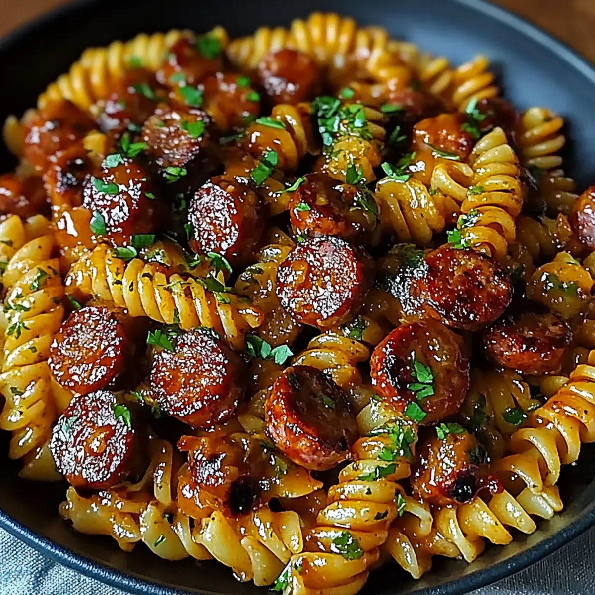 Spicy Honey BBQ Sausage & Pasta