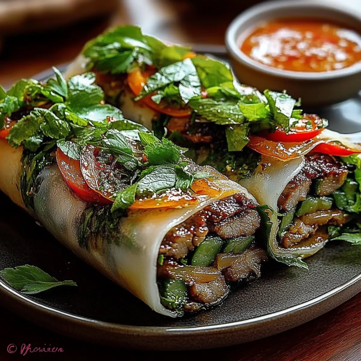 Thai Basil Beef Rolls