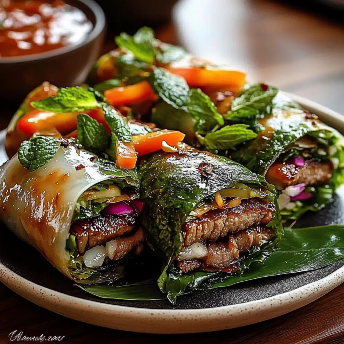Thai Basil Beef Rolls