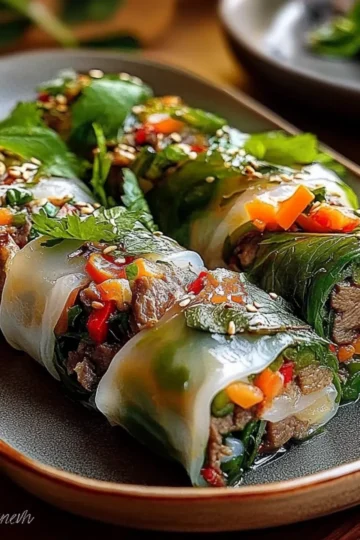 Thai Basil Beef Rolls