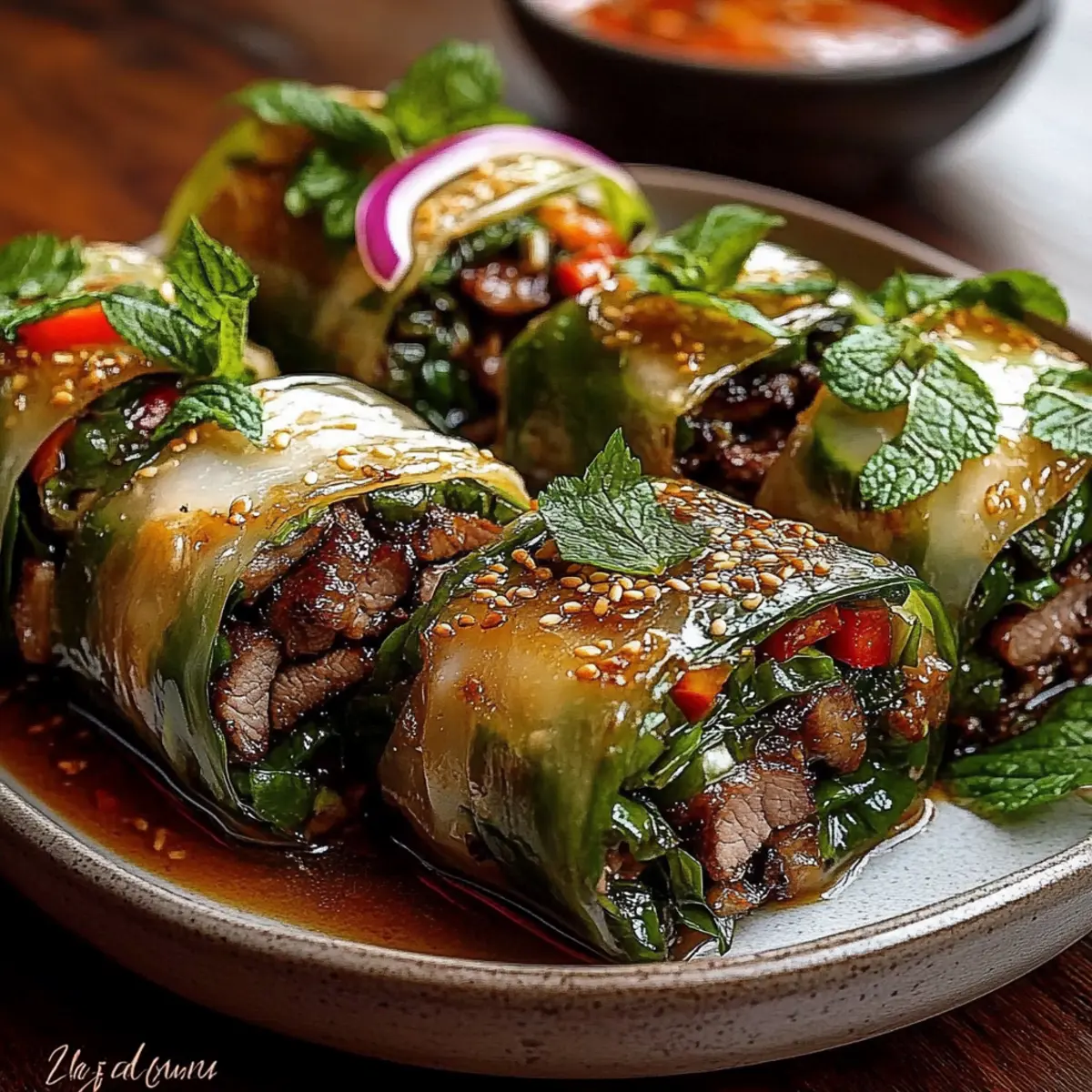 Thai Basil Beef Rolls