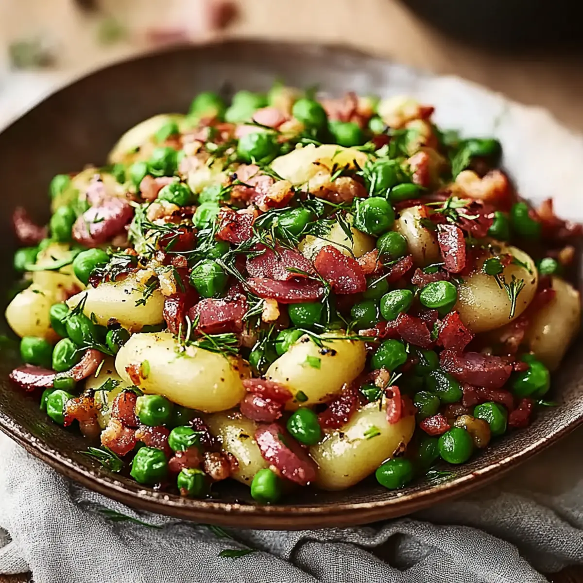 Thanksgiving Peas with Pear and Pancetta