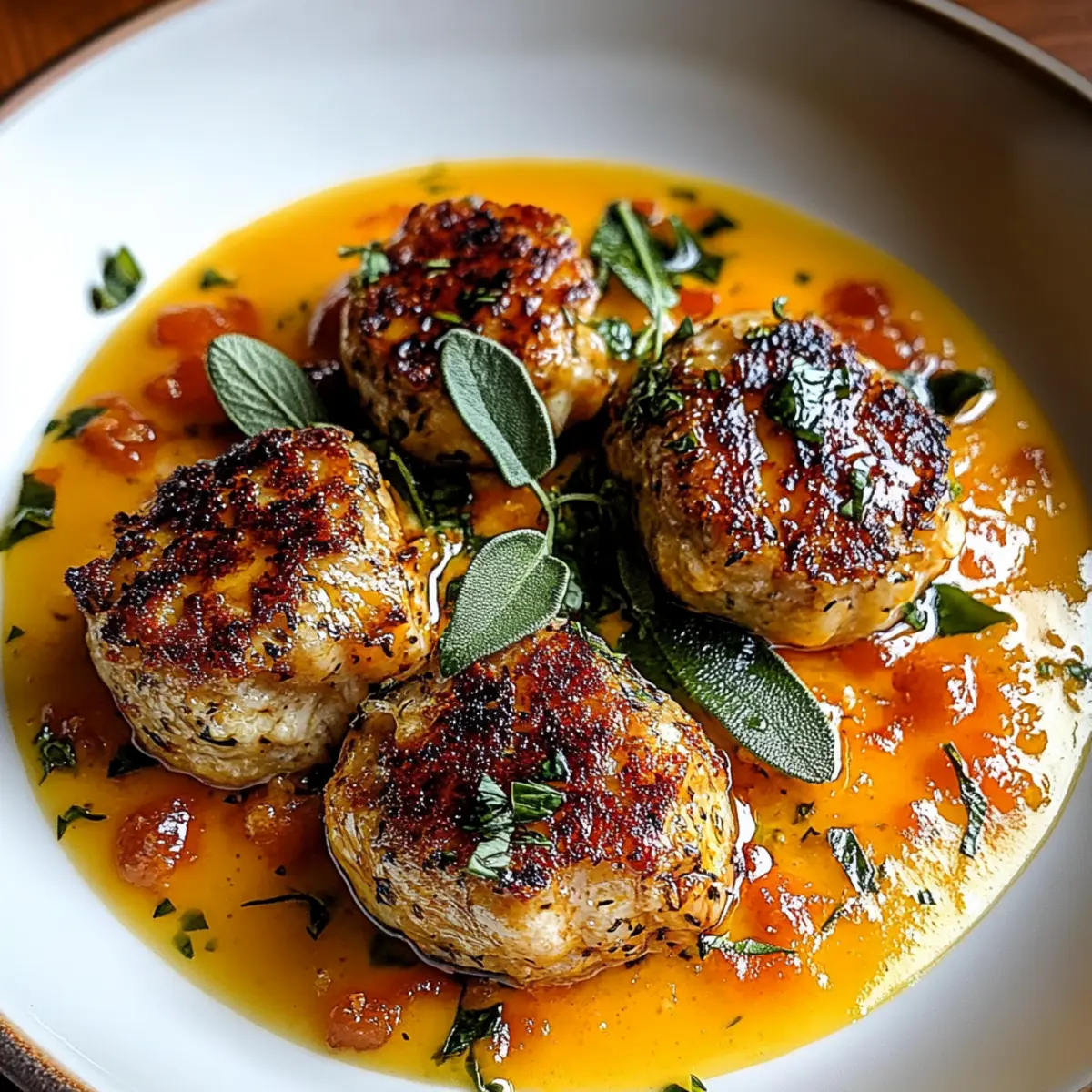 Turkey Meatballs in Pumpkin Sage Sauce
